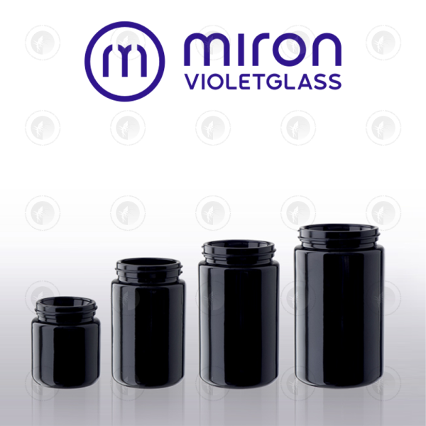Miron Violet Glass - Jar & PET Lid | Violet Glass | Herb Storage Container | Smell Proof