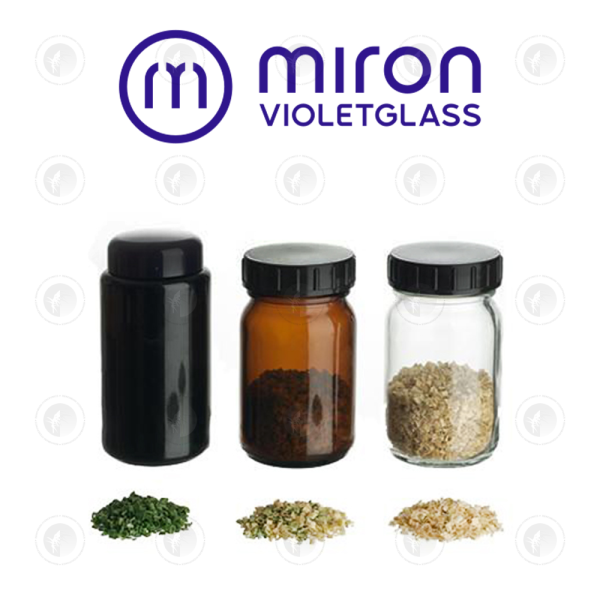 Miron Violet Glass - Jar & PET Lid | Violet Glass | Herb Storage Container | Smell Proof
