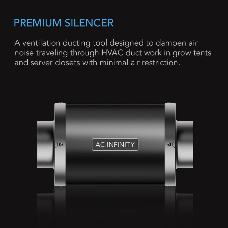 AC Infinity- Inline Duct Fan Silencer | 4 Inch 100 MM