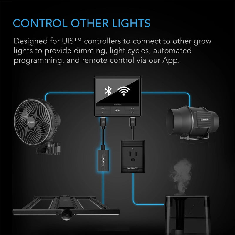 AC Infinity- UIS Lighting Adapter Type-A | for RJ11/12 Connector Lights With PWM or 0-10v Dimmers