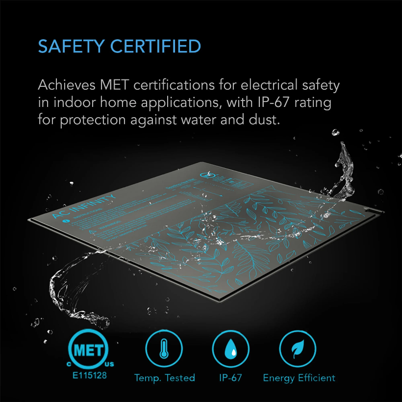 AC Infinity- Suncore H3 | Seedling Heat Mat With Heat Controller | IP-67 Waterproof | 25.4 x 52.70 CM