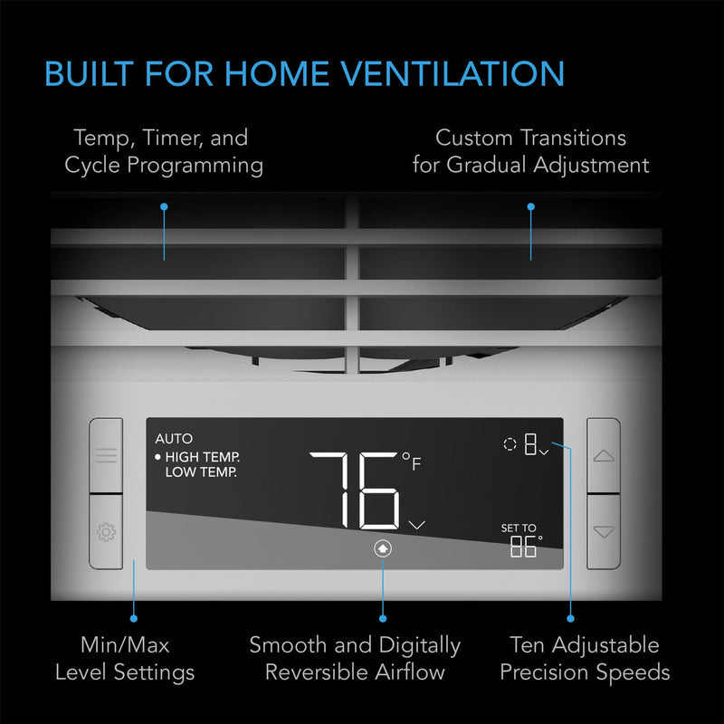 AC Infinity- Room To Room Fan | Two-Way Airflow | Temperature Controller | 8 Inch / 200 mm