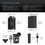 AC Infinity- Refillable Carbon Filter Kit | With Charcoal Refill | 6 Inch 150 MM