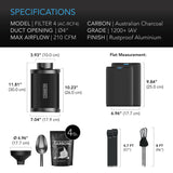 AC Infinity- Refillable Carbon Filter Kit | With Charcoal Refill | 4 Inch 100 MM