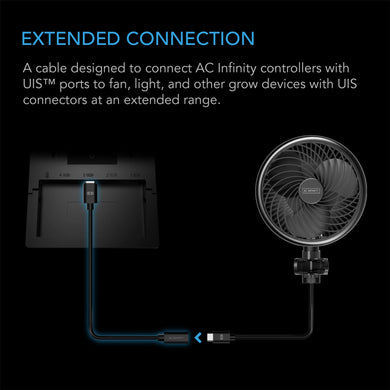 AC Infinity - UIS to UIS Extension Cable | L-Shaped | Male to Male | 10FT or 3.05M