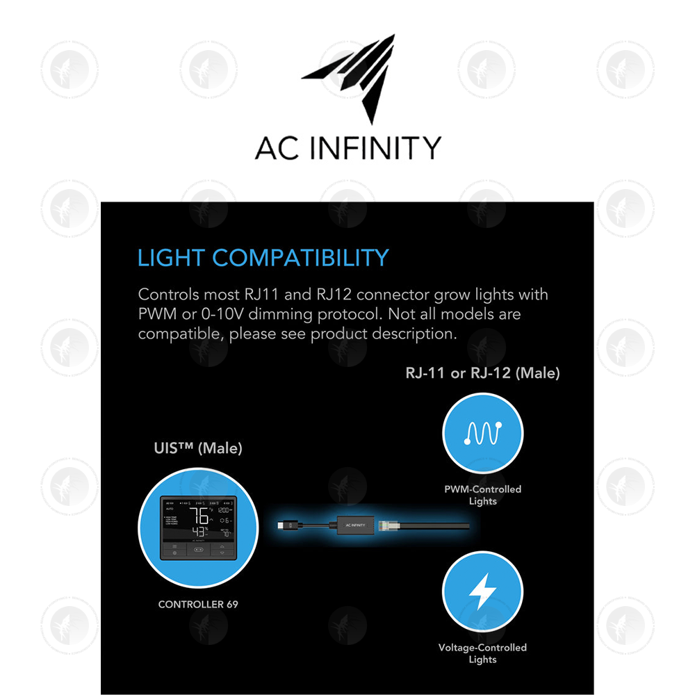 Lighting To Rj11 AC Infinity- UIS Lighting Adapter Type-A | for RJ11/12 Connector Light ...