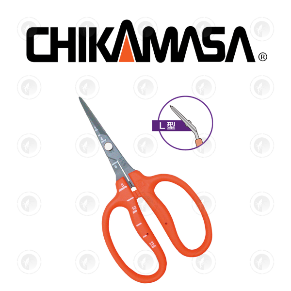 Chikamasa B500SLF Slanted Garden Scissors - Japanese Stainless Steel With Fluorine Coating