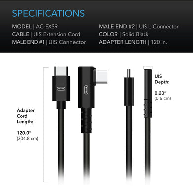 AC Infinity - UIS to UIS Extension Cable | L-Shaped | Male to Male | 10FT or 3.05M