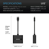 AC Infinity- UIS Splitter Hub 4-Port | Adapter Dongle for Shared Programming