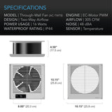 AC Infinity- Room To Room Fan | Two-Way Airflow | Temperature Controller | 8 Inch / 200 mm