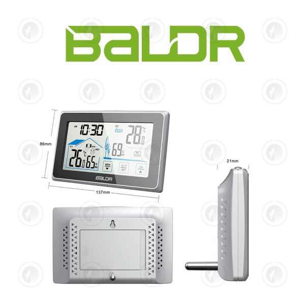 Baldr Wireless Digital Thermometer/Hygrometer with Large LCD Display Temperature Humidity