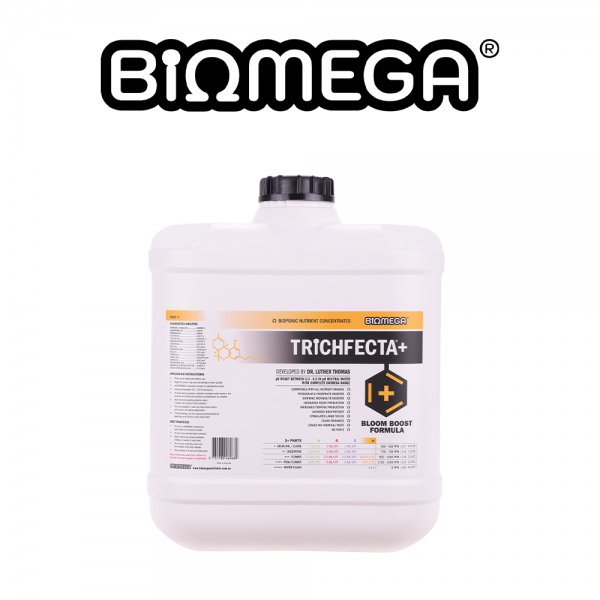 BiOMEGA®: TRiCHFECTA+® - Bloom Boost Formula - Part + / Yellow - 1L | 5L | 20L - PK Booster | Organic Metabolites | Resin & Terpene Stimulant | Pure & Clean