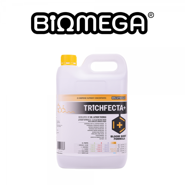 BiOMEGA®: TRiCHFECTA+® - Bloom Boost Formula - Part + / Yellow - 1L | 5L | 20L - PK Booster | Organic Metabolites | Resin & Terpene Stimulant | Pure & Clean