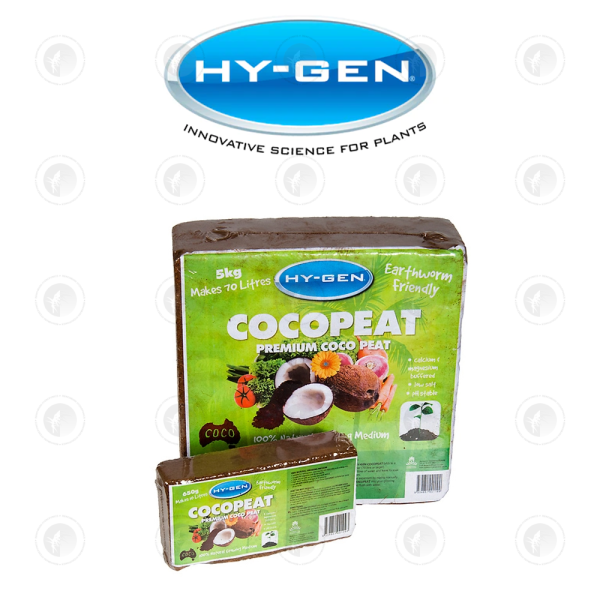 Hy-Gen Coco Compressed Blocks - 650G (10L) / 5KG (70L)| Coconut Fibre Husk | Potting Mix