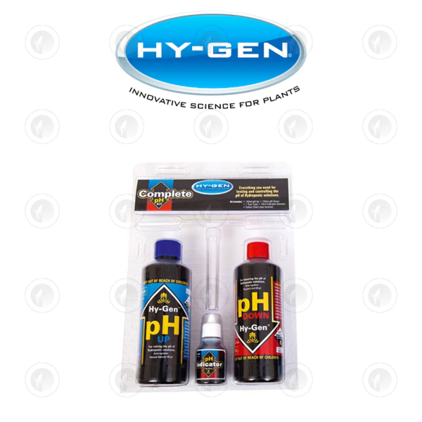 Hy-Gen pH Complete Control Kit - 150ML pH Up & Down | pH Indicator Kit