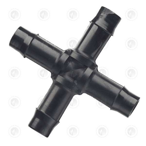 Barbed Cross Piece Joiner | 13MM / 19MM /25MM | Hydroponic Plumbing Bits