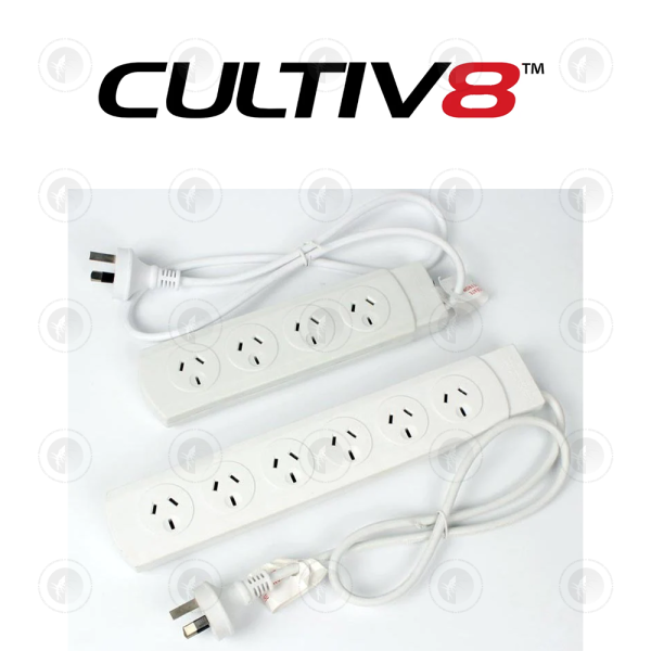 Cultiv8 Power Boards - 6/8 Outlet | 10A | 240V | Surge Protected