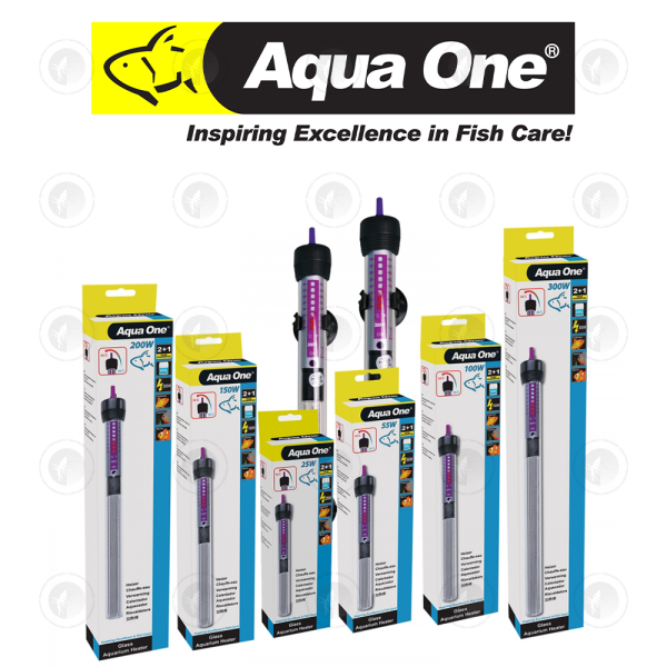 Aqua One Glass Heater - 55W | 100W | 200W | 300W | Hydroponics | Aquarium | Fish Tank