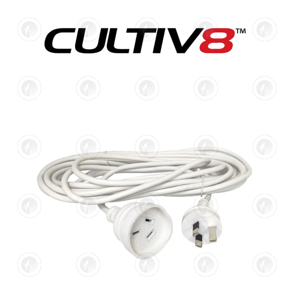 Cultiv8 Extension Lead Cable - Various Lengths | 10A | 240V | Flat Earth Pin