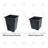 Square Bucket Pots - With or Without Holes | Diameter 290MM