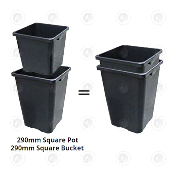 Square Bucket Pots - With or Without Holes | Diameter 290MM