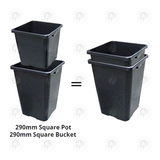 Square Bucket Pots - With or Without Holes | Diameter 290MM