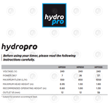 HydroPro Submersible Water Pumps - 3 Sizes | Hydroponic Feed Pump | Nutrient Tank Pump