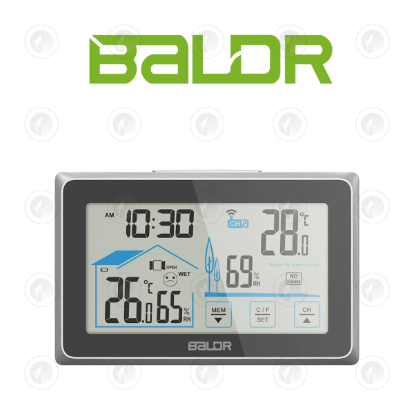 Baldr Wireless Digital Thermometer/Hygrometer with Large LCD Display Temperature Humidity