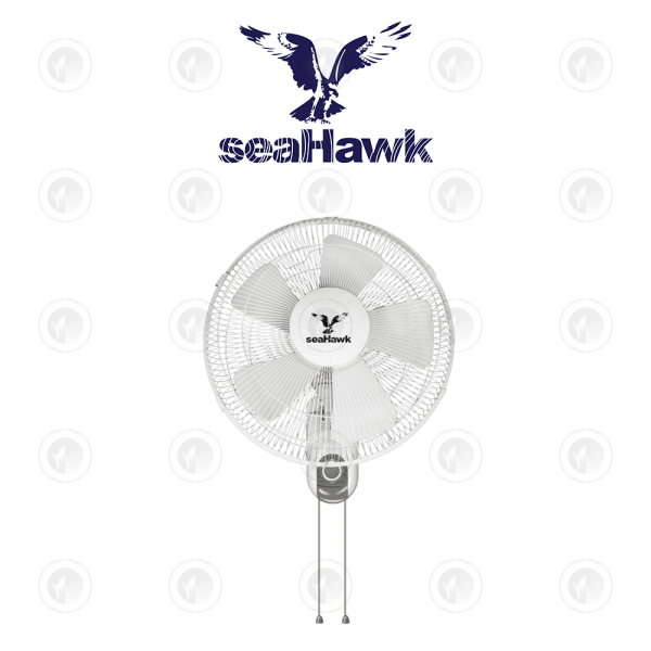 Seahawk Wall Oscillating Wall Mount Fan - 400MM | 3 Speed| Pull Cord Control