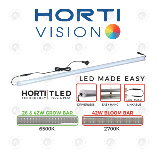 Horti-Vision - TLED LED | 26W Grow or Bloom| 240V | 520MM Length | For Propagation