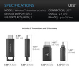 AC Infinity - UIS 1-to-1 Transmitter & Receiver | Wirelessly Connects UIS Devices and Controllers | 2-Pack