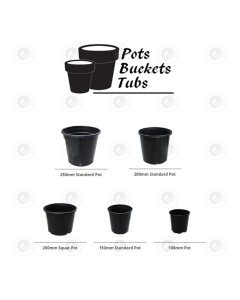 Plastic Pots -  Various Sizes | Standard Drain Holes | GCP