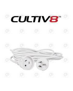 Cultiv8 Reflector/Ballast Extension Lead Cable - 4M | Round Earth Pin