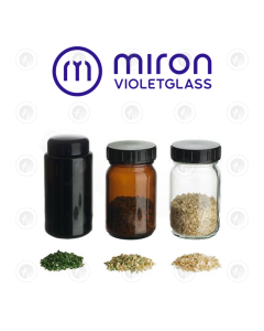 Miron Glass Jar & PET Lid - 1L | Violet Glass | Herb Storage Container | Smell Proof